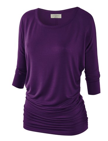 MBJ Womens 3/4 Sleeve Drape Top