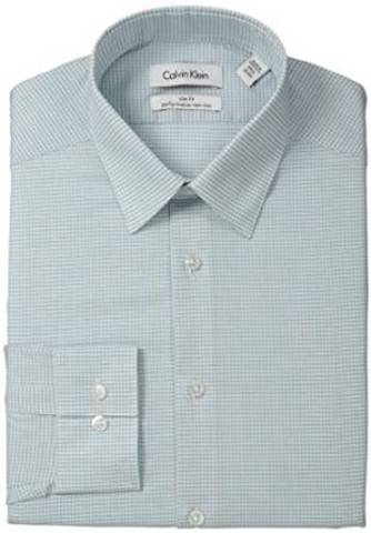 Calvin Klein Men's Slim Fit Non Iron Mini Check