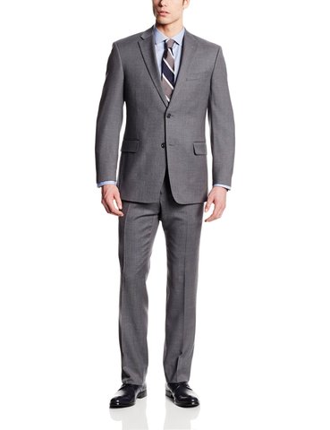 Tommy Hilfiger Men's Nathan Gray Pinstripe Two-Button Trim-Fit Suit