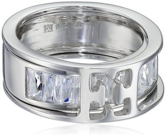 Escada Sterling Silver Cubic Zirconia Channel Set Ring