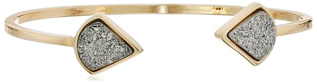 Marcia Moran Small Triangle Druzy Stones Open Bangle Bracelet