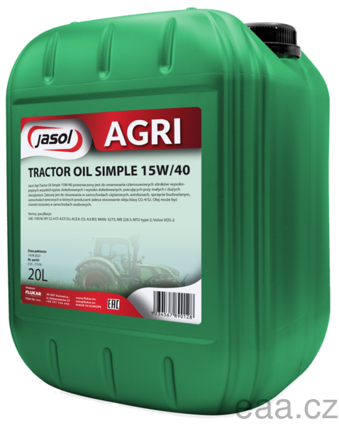 JASOL Agri Tractor Oil Simple 15W/40