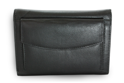 Černá dámská kožená peněženka se dvěma klopnami