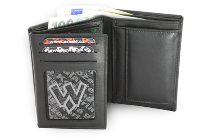 Černá pánská kožená peněženka - dokladovka