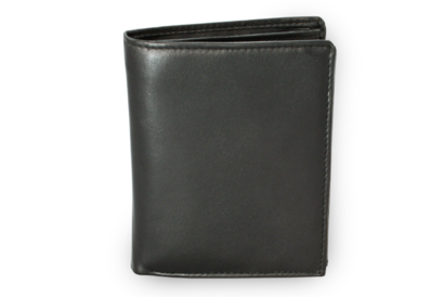 Černá pánská kožená peněženka se zajištěním dokladů