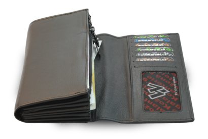 Kožená číšnická peněženka s kapsami na kreditní karty