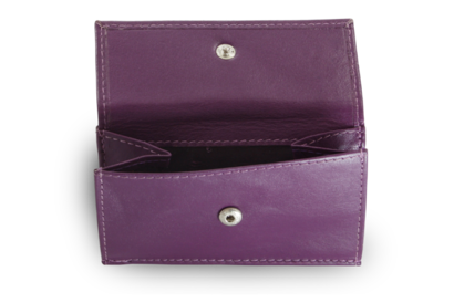Fialová dámská kožená mini peněženka