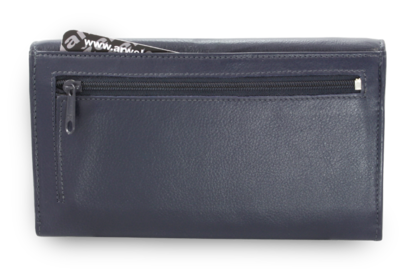 Modrá dámská kožená psaníčková peněženka s klopnou
