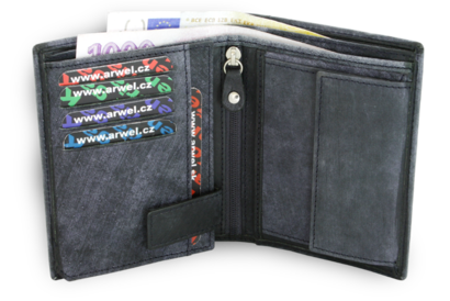Modrá pánská kožená peněženka ve stylu JEANS