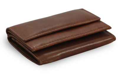 Tmavě hnědá dámská kožená mini peněženka