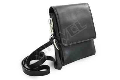 Malý černý kožený pánský crossbag