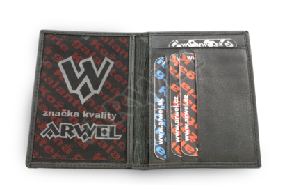 Černá pánská kožená peněženka s vloženou dokladovkou