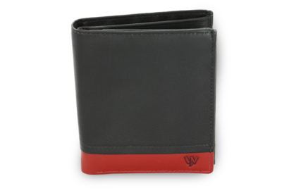 Černo-červená pánská kožená peněženka