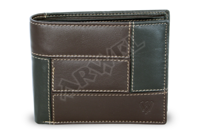 Pánská kožená peněženka v kombinaci černé a hnědé barvy