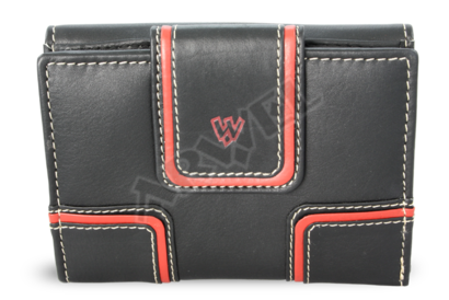 Černá dámská kožená peněženka se dvěma klopnami