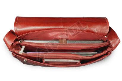 Dámská červená kožená taška na notebook