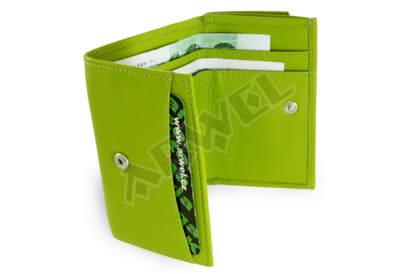 Zelená dámská kožená mini peněženka