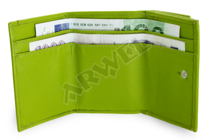Zelená dámská kožená mini peněženka