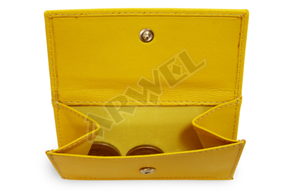 Žlutá dámská kožená mini peněženka