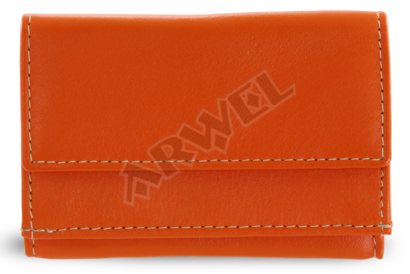 Oranžová dámská kožená mini peněženka