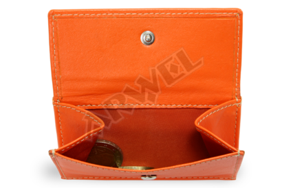 Oranžová dámská kožená mini peněženka