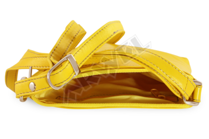 Žlutá kožená zipová minikabelka