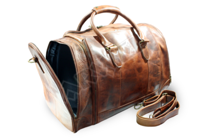 Luxusní cestovní kožená taška s kapsou na notebook