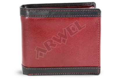 Červeno-černá pánská kožená peněženka