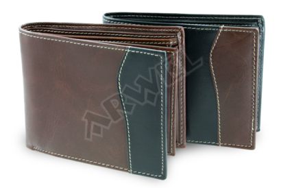 Hnědočerná pánská kožená peněženka
