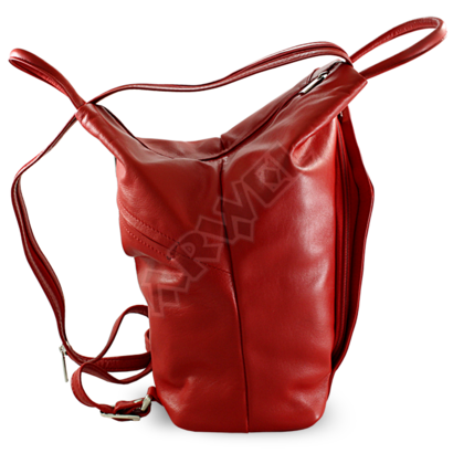 Dámský kožený batoh červený