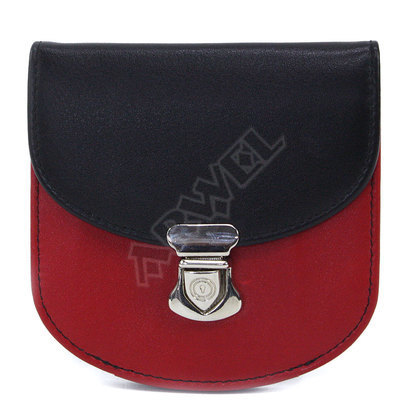 Černočervená dámská kožená peněženka se zámečkem